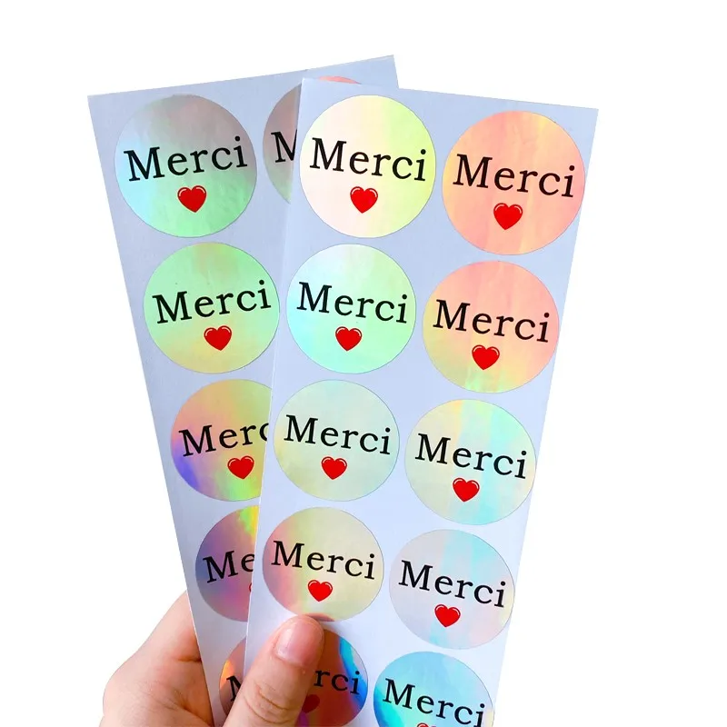 100pcs high-end Simple Merci Thank You Stickers for festival Wedding Stickers Decorative Packaging Labels Stickers Baking Gift