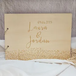 Personalized Wedding Guestbook Custom Name and Date Guest Signatures Book Vintage Rustic Wedding Decoration Wedding Favors