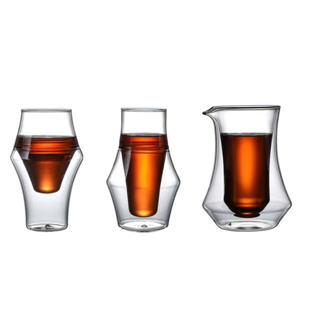 400ml Double-layer Glass CoffeeCup Hanging Ear Espresso Coffee Cup Anti-scalding Water Milk Brandy Wine Tea Cup Clear Mug