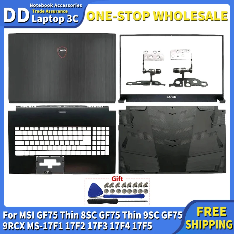 Imagem -01 - Tampa Traseira Lcd para Msi Dobradiças de Moldura Estojo Inferior do Palmrest Msi Gf75 Fina 8sc Gf75 Fina 9sc Gf75 9rcx Ms17f1 17f2 17f3 17f4 17f5 Novo tampa traseira lcd para msi dobradicas de moldura estojo inferior do palmrest msi gf75 fina 8sc gf75 fina 9sc gf75 9rcx ms17f1 17f2 17f3 17f4 17f5 novo 01