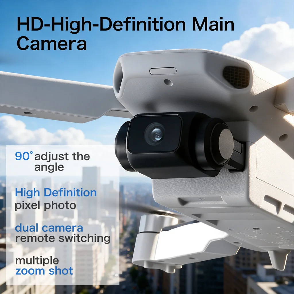 Dron RC Aeri100 HD Profesional 8K para Fotografía Aérea, Cámara Dual, Anticolisiones, Flujo Óptico, Vuelo Estacionario, WIFI, FPV, Quadcopter, Juguete