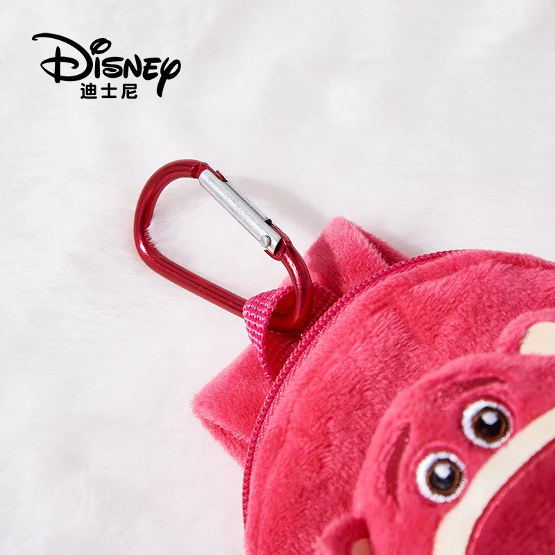 Disney Original Lotso Cartoon Plush Handbag Doll Keychain Pouch Plushie Coin Purse Backpack Pendant Decoration Kids Gifts Toys