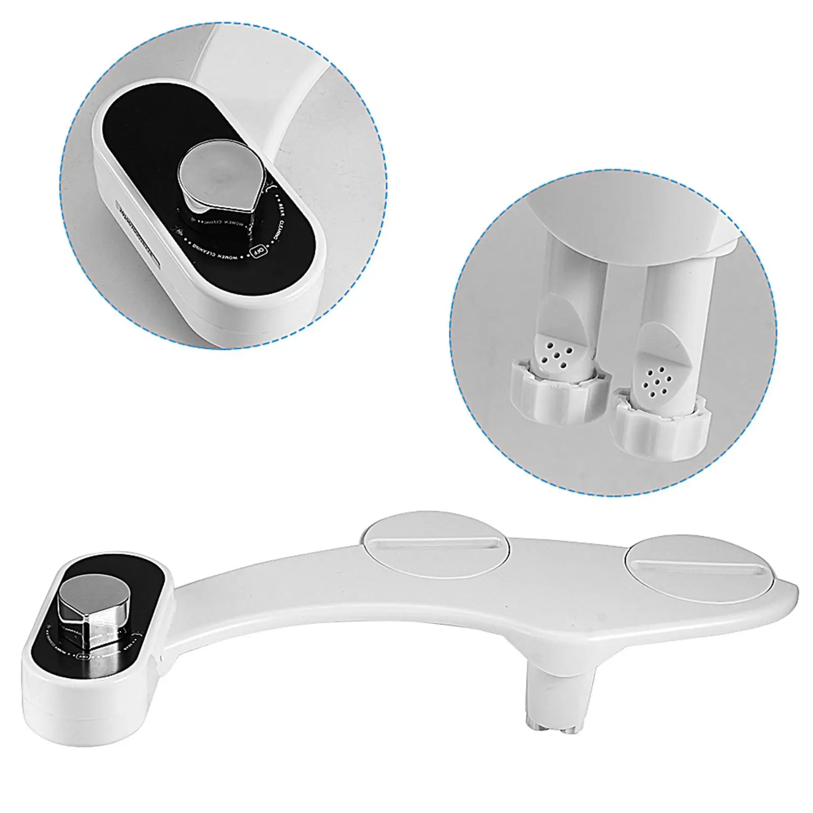 Bathroom Dual Nozzle Cold Water Bidet Sprayer Set - Self-Cleaning, Non-Electric Attachment for Toilet