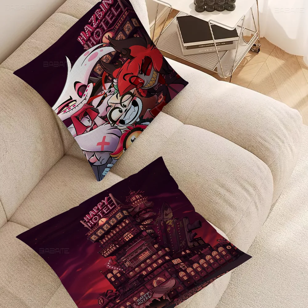 H-Hazbin Pillowcase Toon Gift Cushion Cover Bedroom Home Sofa Chair Seat Decor Pillow Case