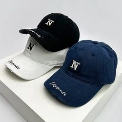 New Men Women Korean Street Embroidered N Letter Baseball Hats Versatile Breathable Sunshade Broken Style Snapback Caps Fashion