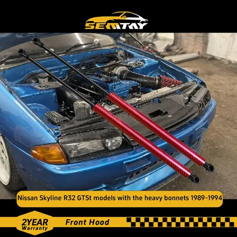 SEMTAY entretoises de capot pour modèles Nissan Skyline R32 GTSt avec les bonnets lourds 1989-1994 Support de levage de capot amortisseur de chocs à ressort