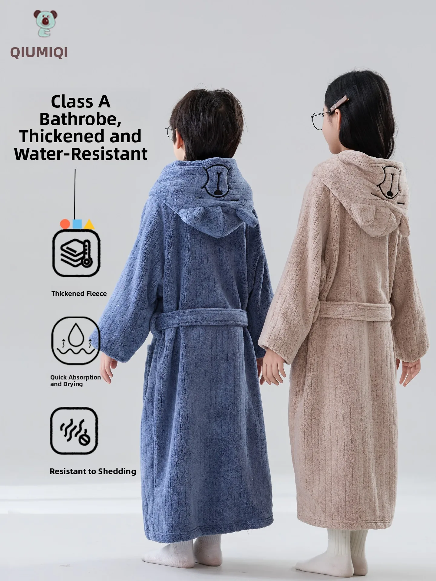 Thickened Coral Fleece Children's Bathrobe Absorbent Boys' Towel Home Clothes Sleepwear for Baby Swimming Coat Autumn Winter ...