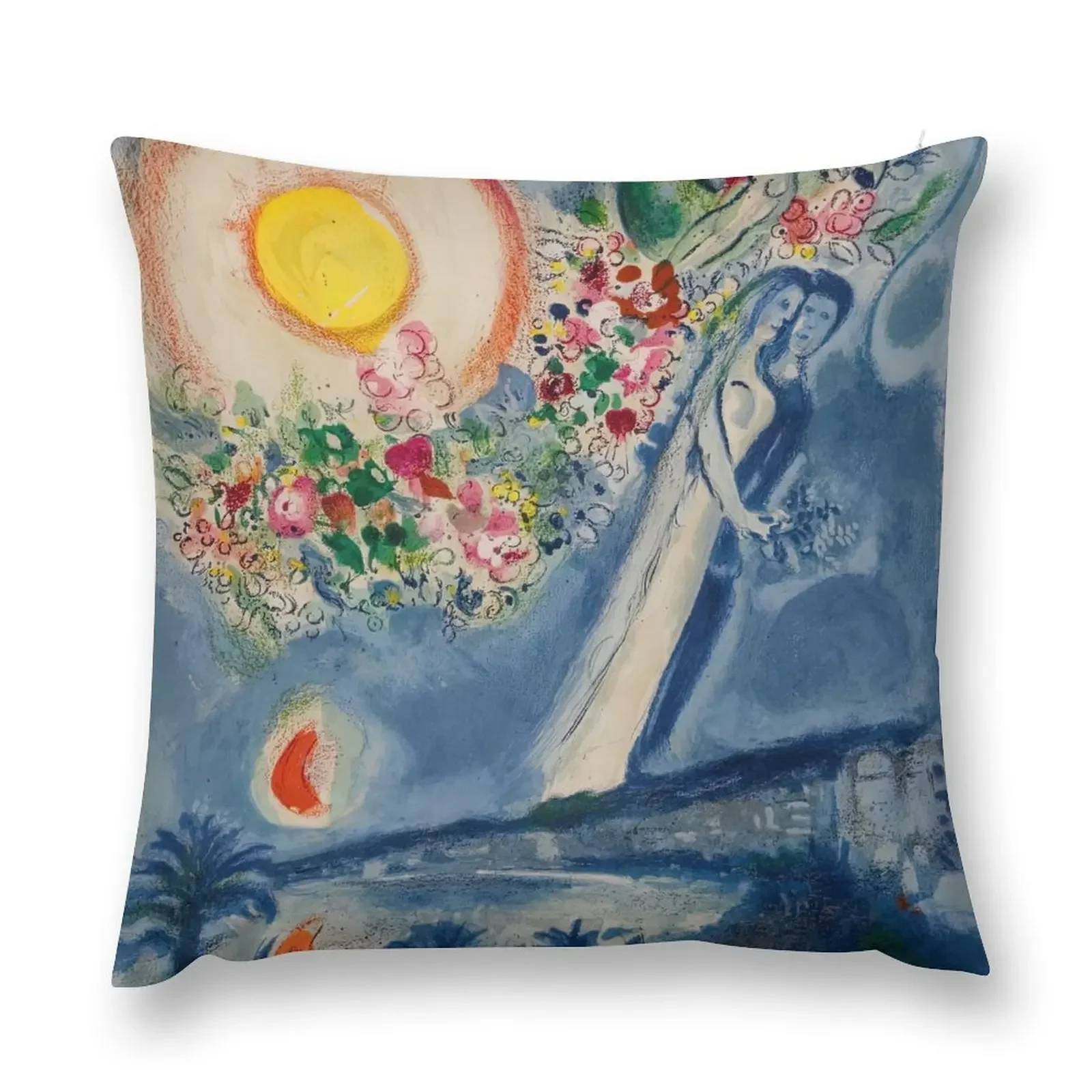 Lovers in the Sky of Nice by Marc Chagall Throw Pillow pillow cover christmas Pillow Case Sitting Cushion