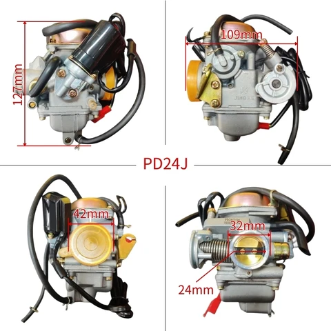 JINGKE PD24J-1E Мотоцикл GY6 125cc 150cc Карбюратор PD24J Топливная система Карбюратор ATV Kart Скутер Power Jet Карбюратор для мотокросса