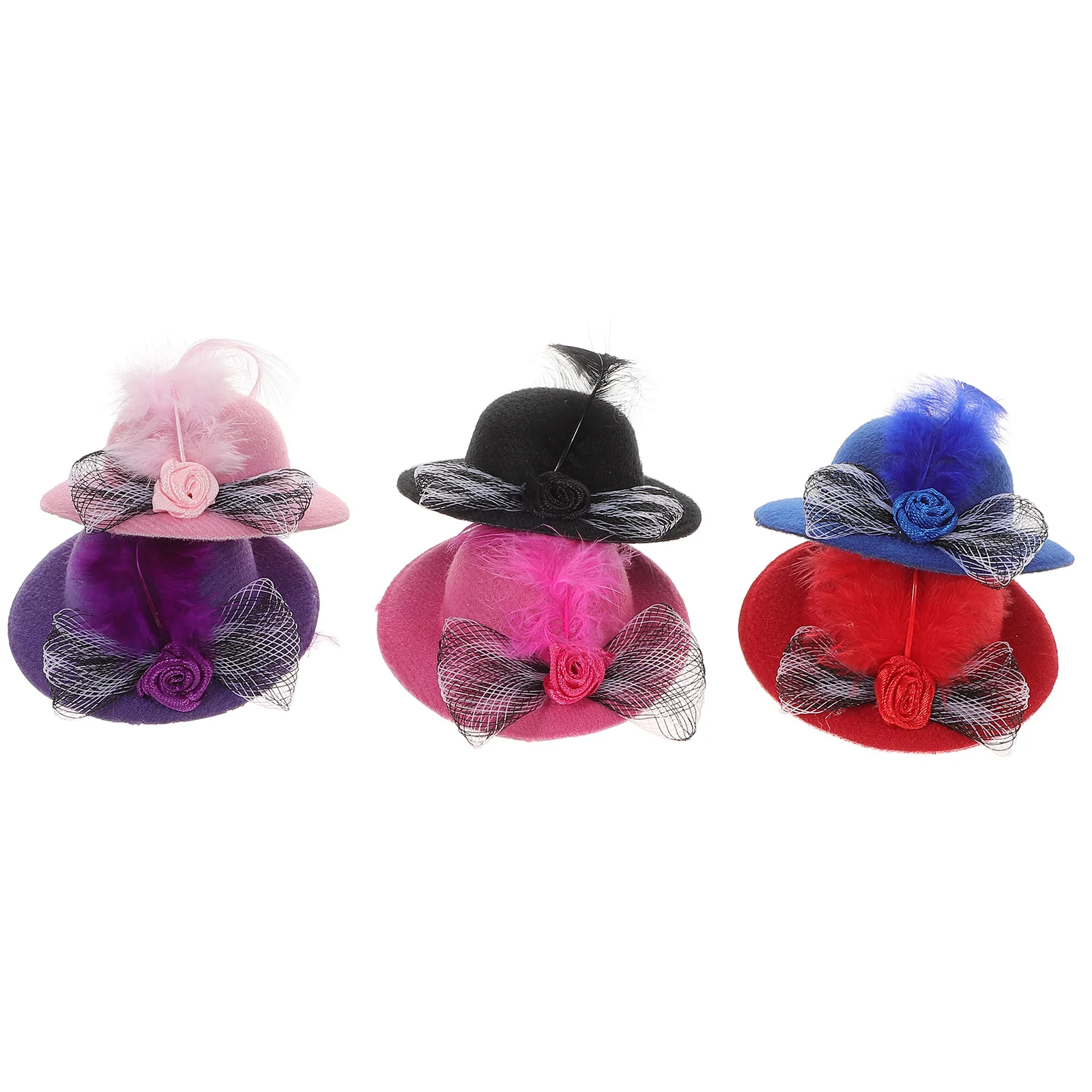 

6 Pcs Mini Princess Hair Accessories Hat Miniatures Tiny Sombrero Hats Knitting Knitted