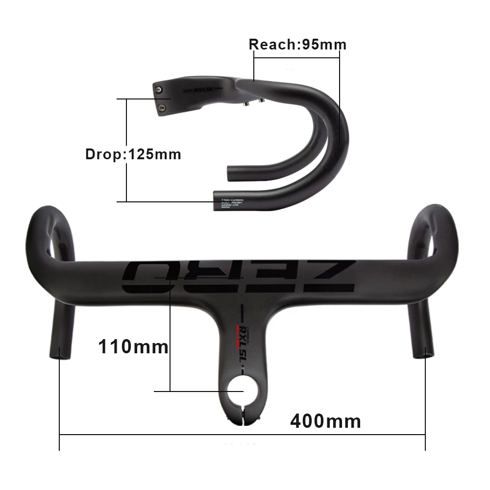 RXL SL Carbon Fahrradlenker 1-1/8" Integrierte Road Drop Bar 400/420/440mm UD Matte Fahrrad Radfahren Lenker