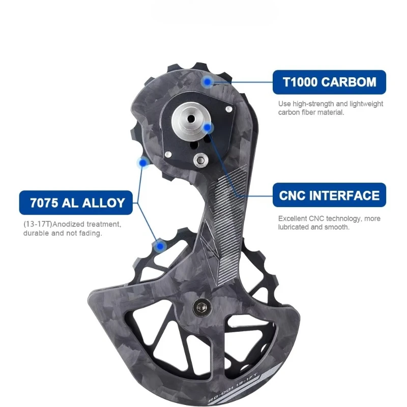 

Carbon fiber ceramic chain pulley guide for bicycle parts