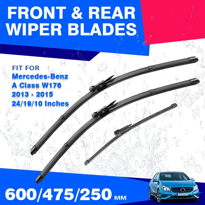 Front Rear Wiper Blades For Mercedes Benz A Class W176 2013 2014 2015 AMG A Klasse A200 A180 A160 A45 Brushes Cutter Accessories