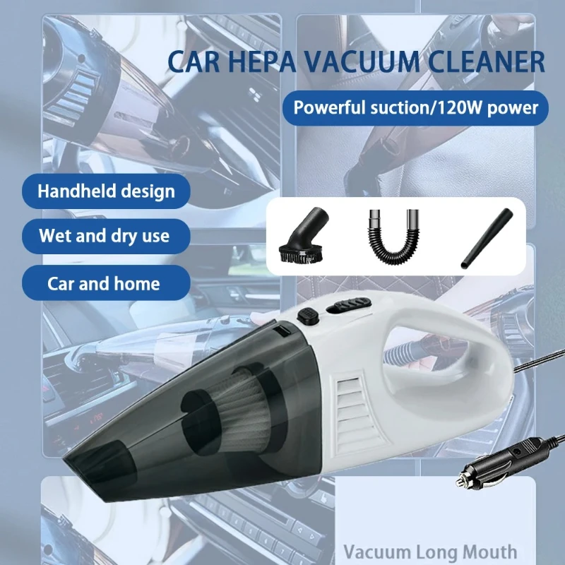 مكنسة كهربائية محمولة للسيارة للاستخدام المنزلي والسيارة مع سلك طاقة