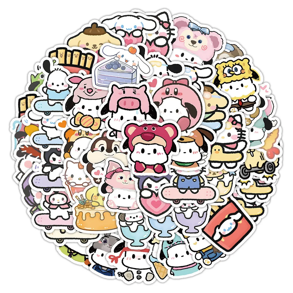 10/30/50/100PCS Kawaii Sanrio Pachacco Stickers Graffiti Decals DIY Phone Suitcase Luggage Bike Waterproof Sticker Kids Toy Gift