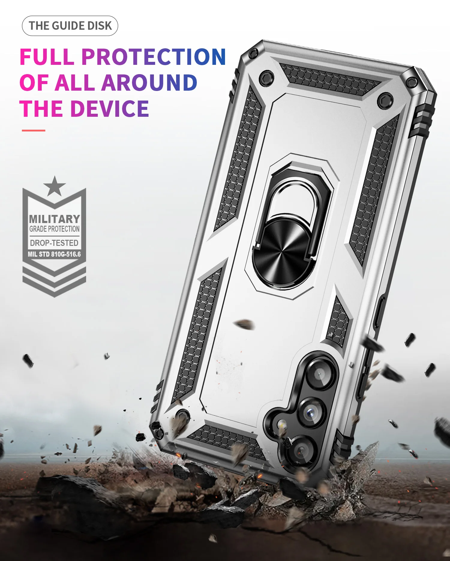 Shockproof Armor Magnetic Case For Samsung Galaxy A34 A24 A14 A54 A13 A33 A71 A51 A52 A53 A33 A04E A32 A53 A21S Metal Ring Case