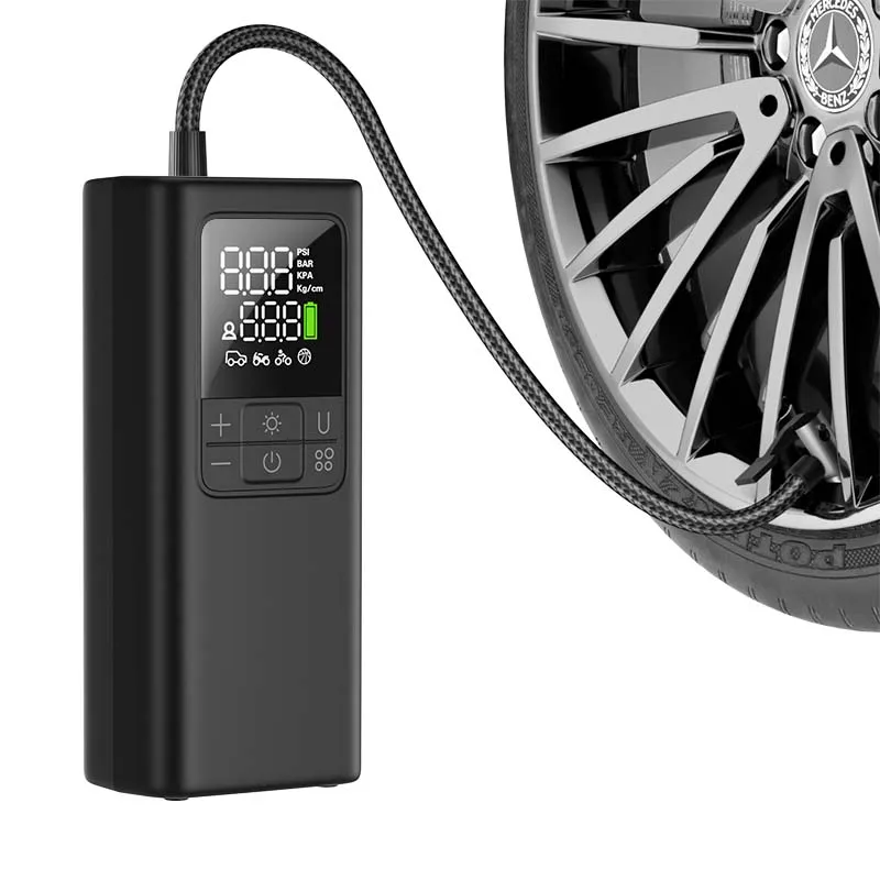 

LP17 150PSI Portable Digital Smart Tire Inflator Wireless Auto Tire Pump with LED Light W/Preset Modes Digital Display DC 5V/2A