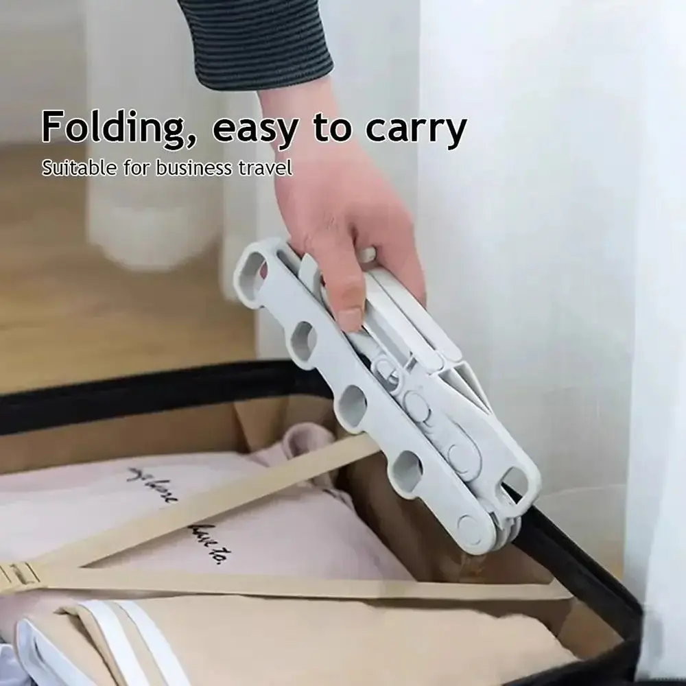 Portable Foldable Clothes Drying Rack Five-hole Angle Adjustable Clothes Hook Multi-function Clothes Hanger Travel Clothes Hook
