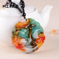Natural Hotan Color Jade Pixiu Pendant Hand-carved Luxury Charm Jewelry Men and Women Lucky Amulet Festival Gifts