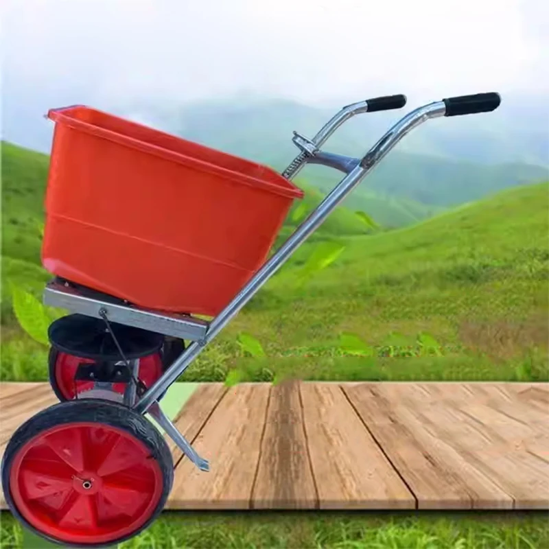 

Compact Multi-Function Grass Seed Sowing and Fertilizing Machine | Agricultural Hand-Pushed Spreader | Foam-Tire Fertilizer Spre