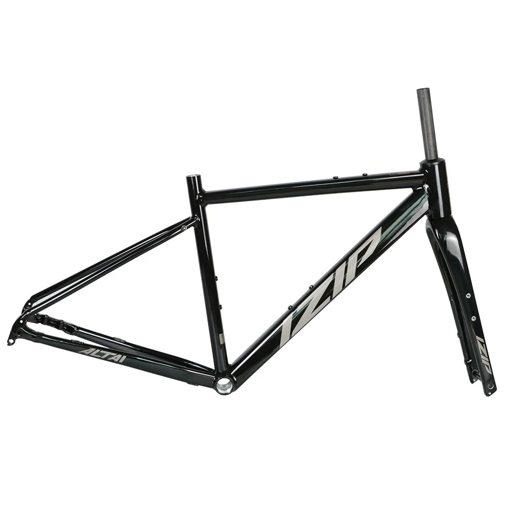 700C Gravel Bike Frame Carbon Fiber Fork Aluminum Alloy Road Bike Frameset Thru Axle 142x12mm Internal Alignment Framework