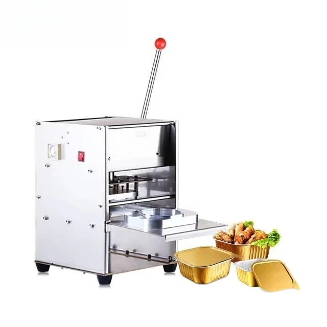 

Customized Wholesale Sealing Machine 25pcs/min Disposable Fast Food Tray Lunch Box Use Manual Aluminum Foil Heat Sealing Machine