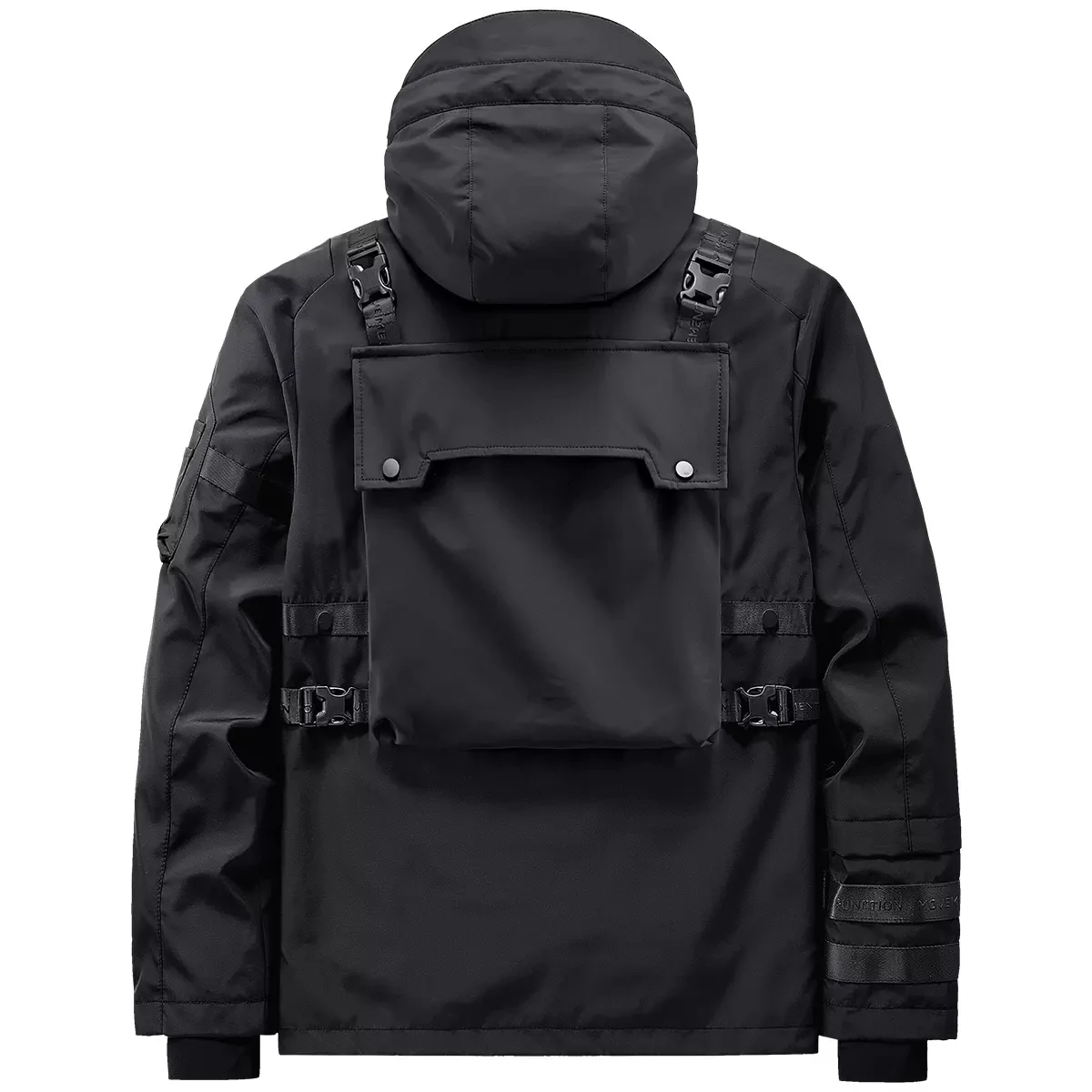 2024 Tactical Hooded Jackets Men Functional Multi Pockets Coats Windbreaker Hip Hop Streetwear Male Clothes Techwear