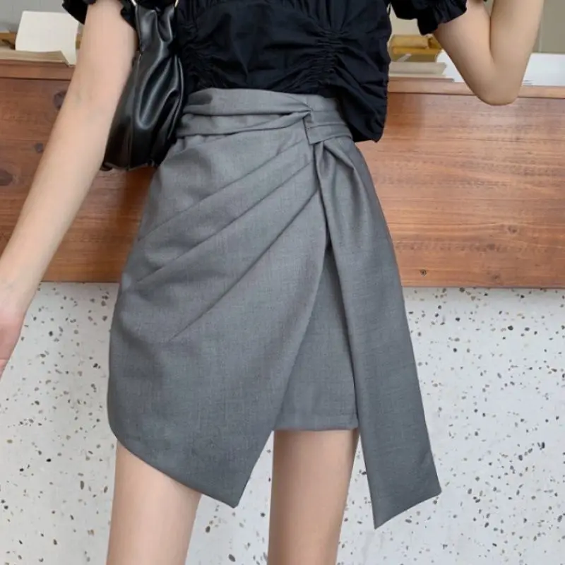 

2026 Spring New Half Length Irregular Short Skirt High Waist Hip Wrapping A-line Skirt for Women Summer