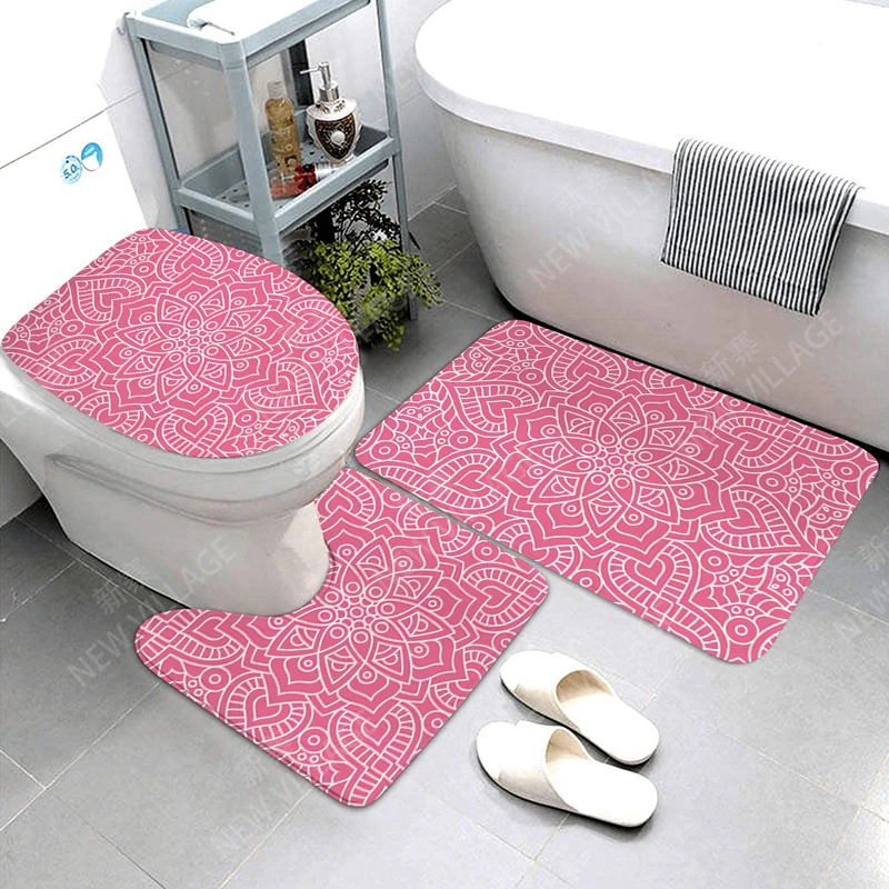 Mandala Anti-slip Bath Mats Bathroom Shower Mat Decor Absorbent Foot Mat Entrance Bathtub toilet rug Morocco vintage Persia boho