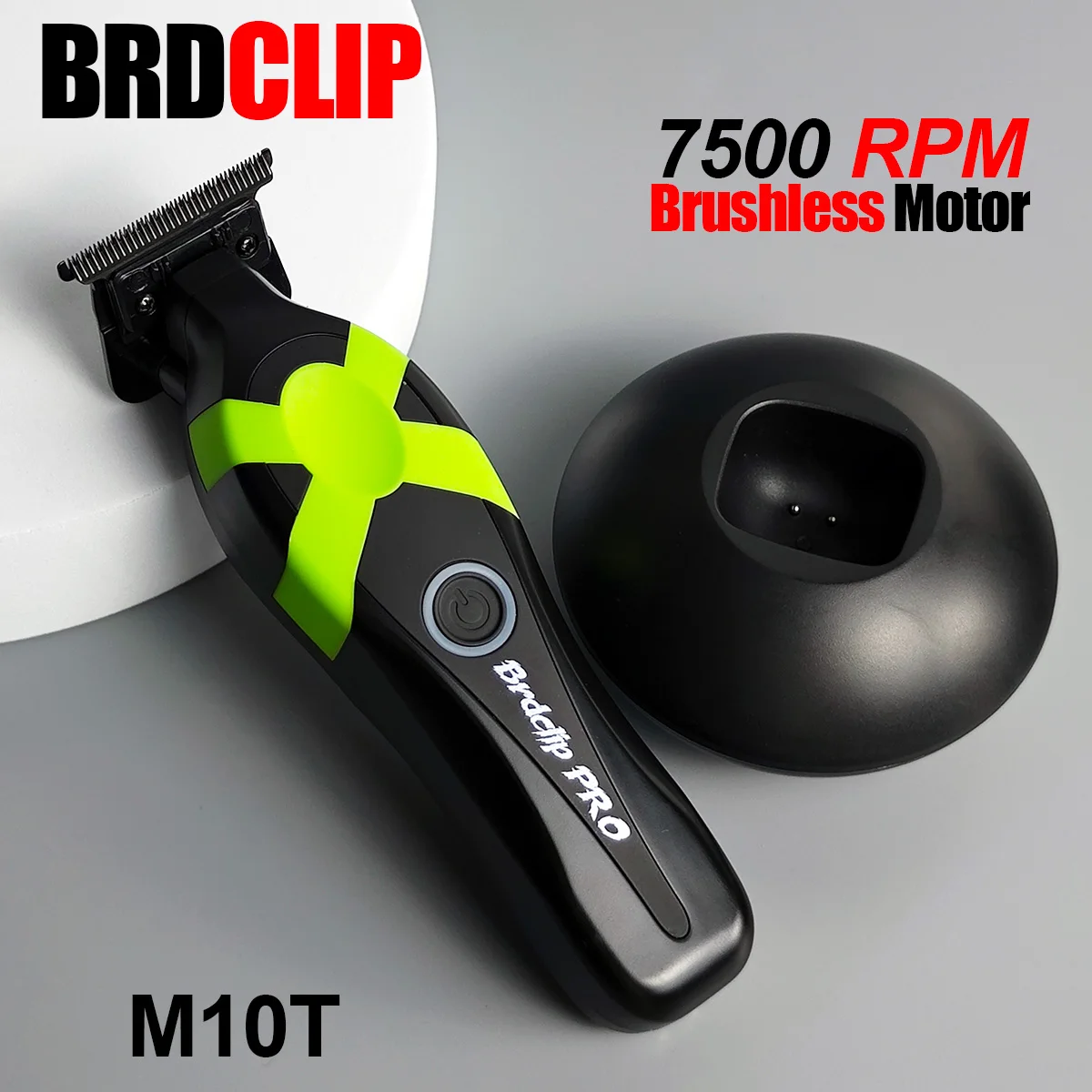 

Бесщеточный двигатель, 7500 об/мин, профессиональный триммер для волос с основанием, лезвие DLC BRDCLIP M10T, машинка для стрижки волос для парикмахерской для мужчин, 1600 мАч