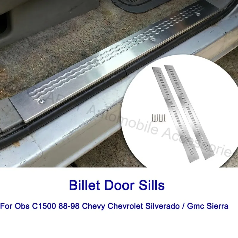 Protectores de umbral de puerta Billet para Chevrolet C1500 C2500 C3500 K1500 K2500 K3500 Silverado Cheyenne Scottsdale 454SS 1988-1998