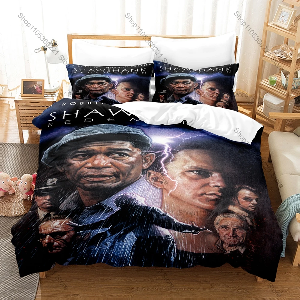 

Andy Red Retro Movie Scene Print 3 In 1 Quilt Cover Set With Two Pillowcases Vintage Classic Film Home Decoration