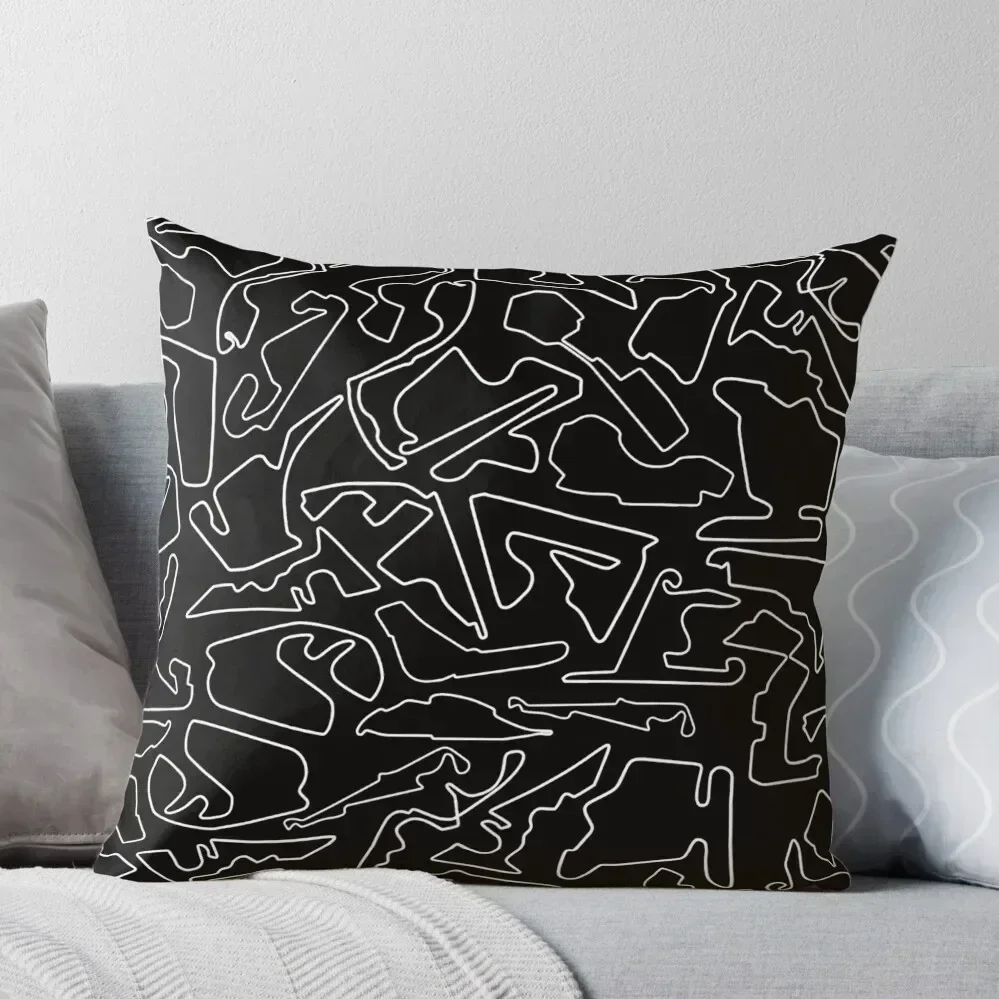 Race tracks on a black background Throw Pillow New year pillow cover christmas pillow