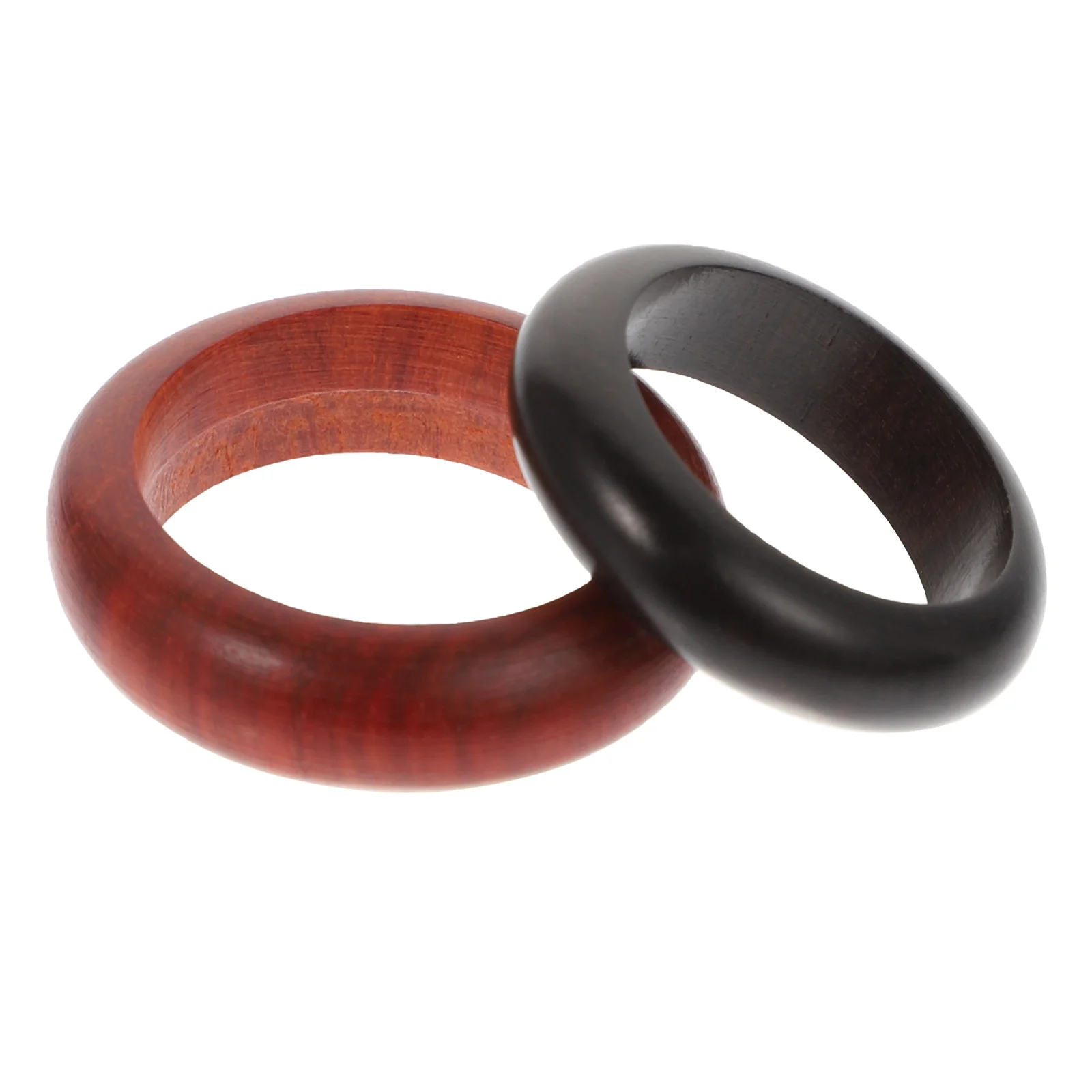 

2pcs Wooden Rings Finger Decor Stylish Craft Rings for Women Small Size Lovers Gift Jewelry Collection