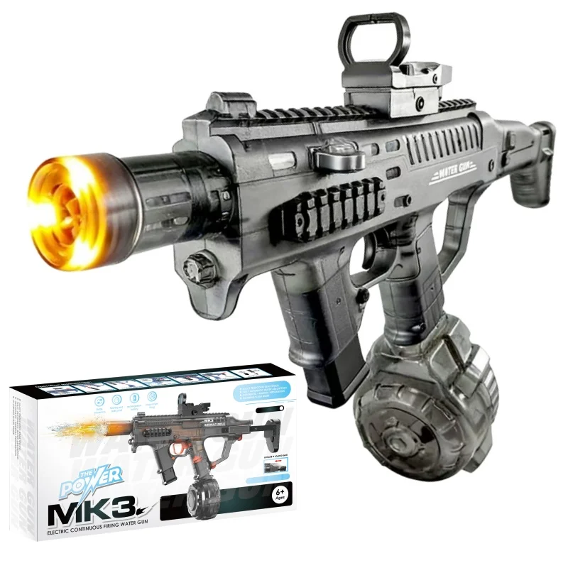 

Электрический водяной пистолет 560 мл для детей, автоматический водный бластер MK3 с подсветкой, летняя уличная игрушка для стрельбы, подарок для детей