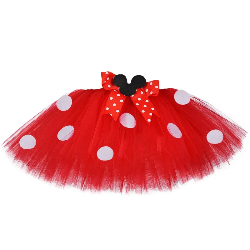 Falda de tutú de Minnie para niña, ropa de tutú, trajes de lunares, faldas de tul para niños pequeños, disfraz de Halloween y cumpleaños