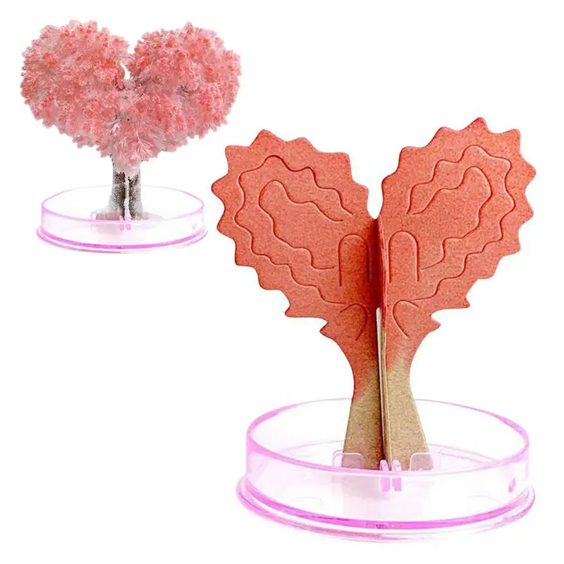 

Magic Valentine's Day Paper Tree Water Growing Toys DIY Heart-Shaped Paper Tree Flowering Heart-Shaped Tree Flowering Magic