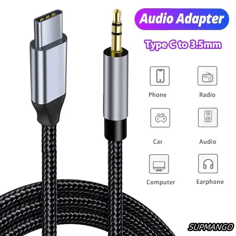 AUX Audio Cable USB C to 3.5mm Jack AUX Cord Car Speaker Headphone Adapter For Samsung Xiaomi Huawei Universal Type-C Converter