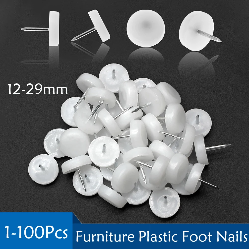 

1-100Pcs Round Plastic Floor Nails /Non-slip Nail Floor Protector Household Table Chair Leg Cover 12 14 16 18 20 22-29mm