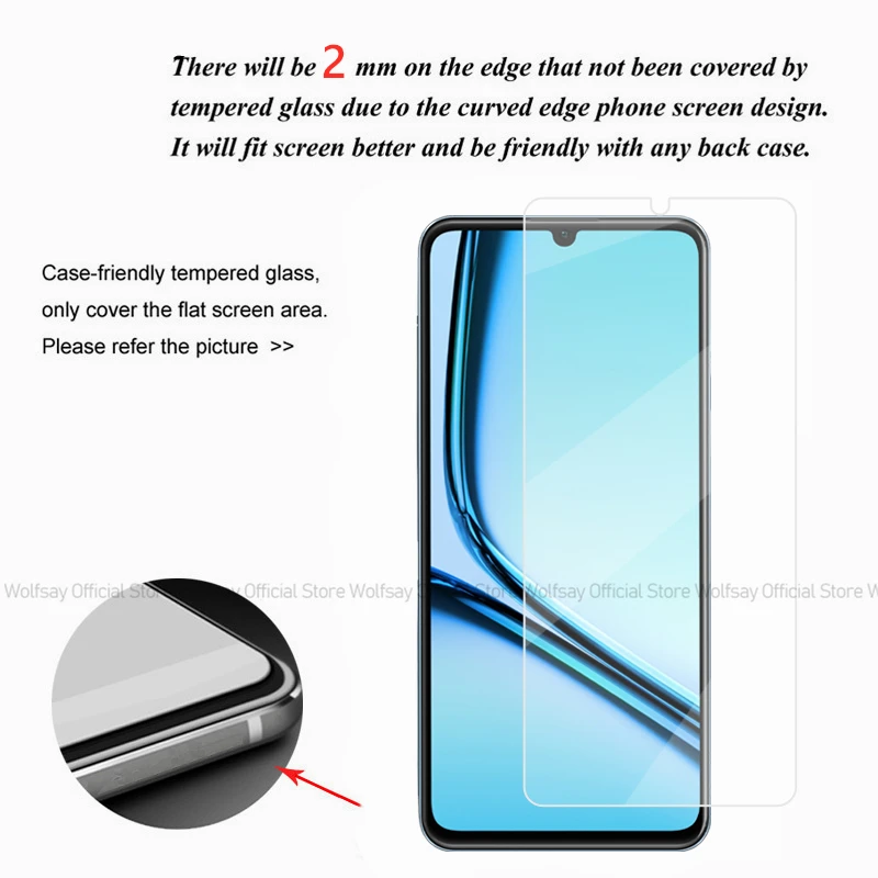 2/4PCS Screen Protector For Realme Note 50 Tempered Glass Realme Note 50 4G Full Glue Screen Glass Protector For Realme Note 50