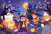 Happy Halloween Jigsaw Puzzle 100 Pieces, Large Pieces Perfect for Kids and Seniors