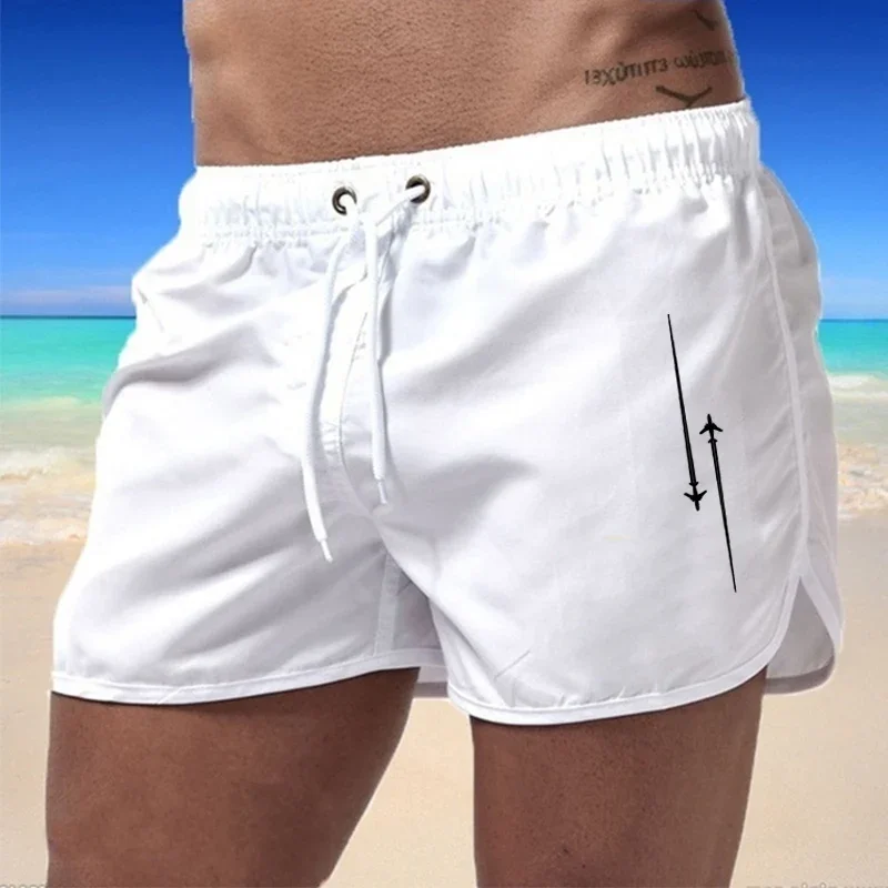 Quick Drying Mens Beach Shorts Print Casual Sports Jogging Sweatpants Swimming Surf Shorts Breathable Comfort Summer Swim Trunks