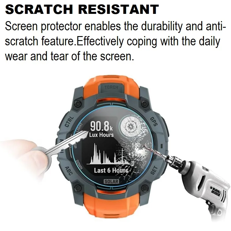 Protector de pantalla para reloj inteligente Garmin Instinct 3, 50mm Instinct E 40mm 45mm, película protectora de vidrio templado a prueba de arañazos, 5 uds.
