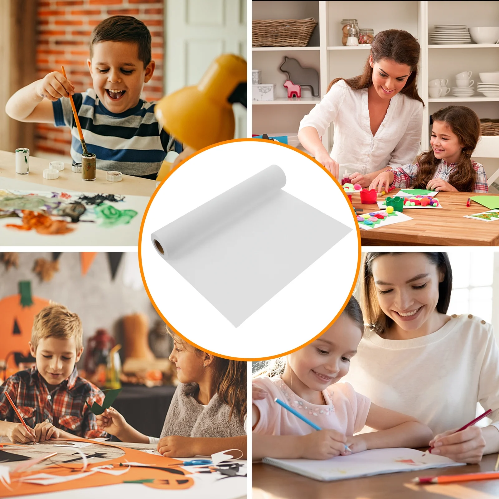 Rollo de bocetos en blanco para niños, 2 uds., 2 rollos, papel de dibujo blanco Premium para manualidades, pintura de grafiti, proyectos de arte de acuarela, papel artesanal