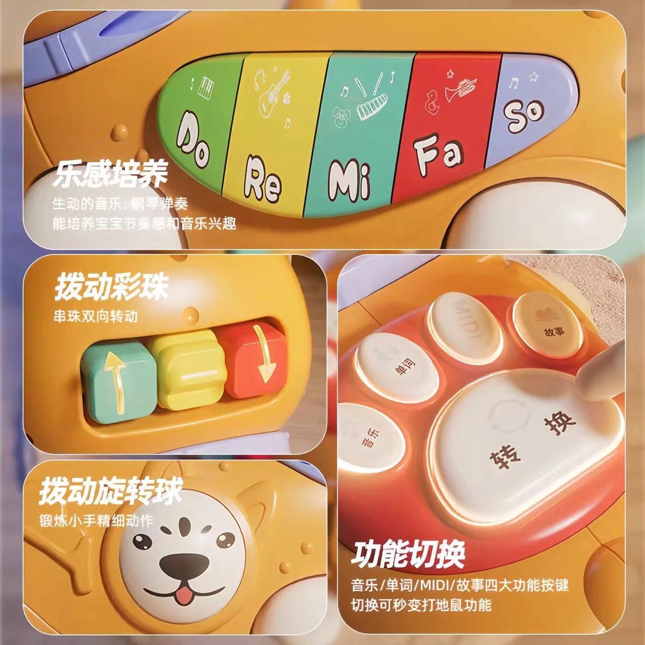 Kinderen Vroeg Leren Speelgoed Schattig Treklijn Wandelen Puppy Plezier Verhalen vertellen Zingen Dansen Met Muziek Licht Baby Interactief Speelgoed