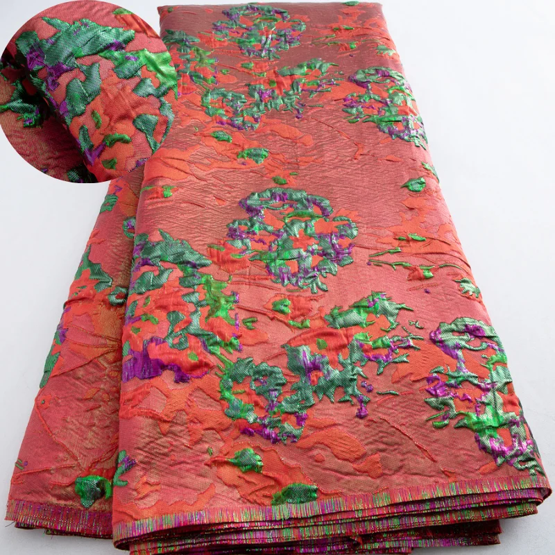 

Красная африканская жаккардовая кружевная ткань высокого качества 2025 дамасская французская нигерийская парча кружевная ткань элегантное платье для женщин A4061