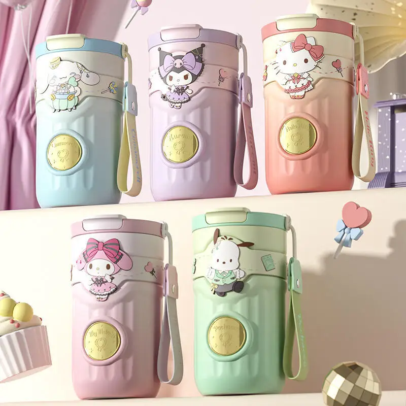 

Sanrio Hello Kitty Cinnamoroll Kuromi чашка для горячей воды чашка для холодных напитков хит продукта Kawaii мультфильм портативный взрослый студент на открытом воздухе