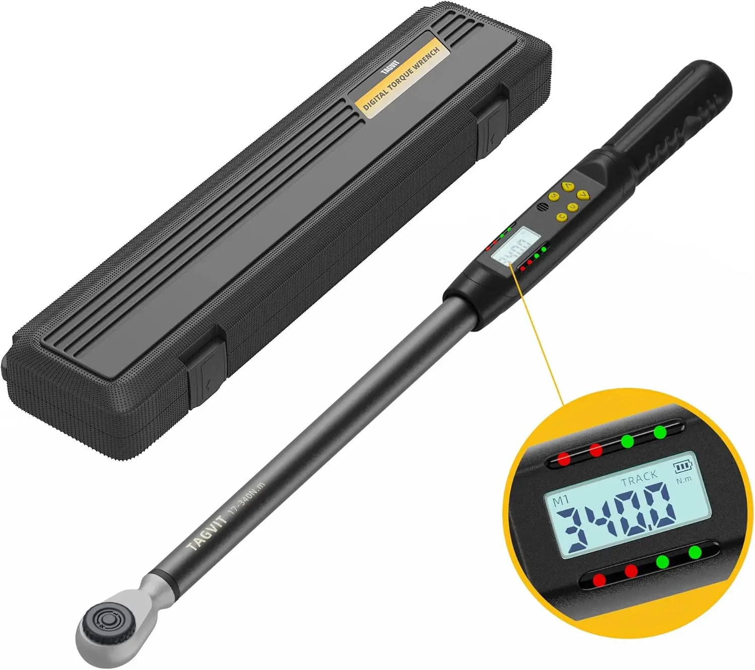 

Digital Torque Wrench 1/2 Inch Drive, 12.5-250.8 Ft.lb/17-340 Nm, ±2% Accuracy with Preset Modes