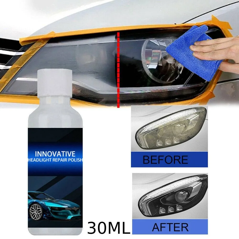 Auto Headlight Clarifying Liquid to Repair Light Scratches Reduce Yellowing and Improve Lens Transparency 30ml