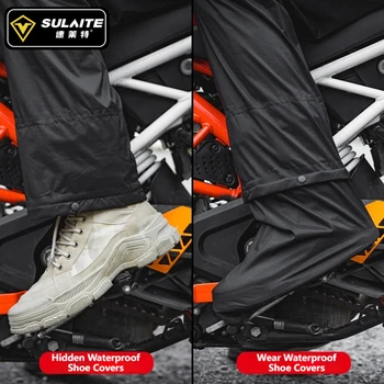 SULAITE Rain Suit Motorcycle Rain Gear Suit for Men & Women Jackets & Pants Reflective Waterproof Breathable Rainsuit 4